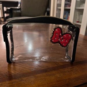 Stoney Clover Lane- Clear Travel Pouch with Minnie Mouse Bow Patch